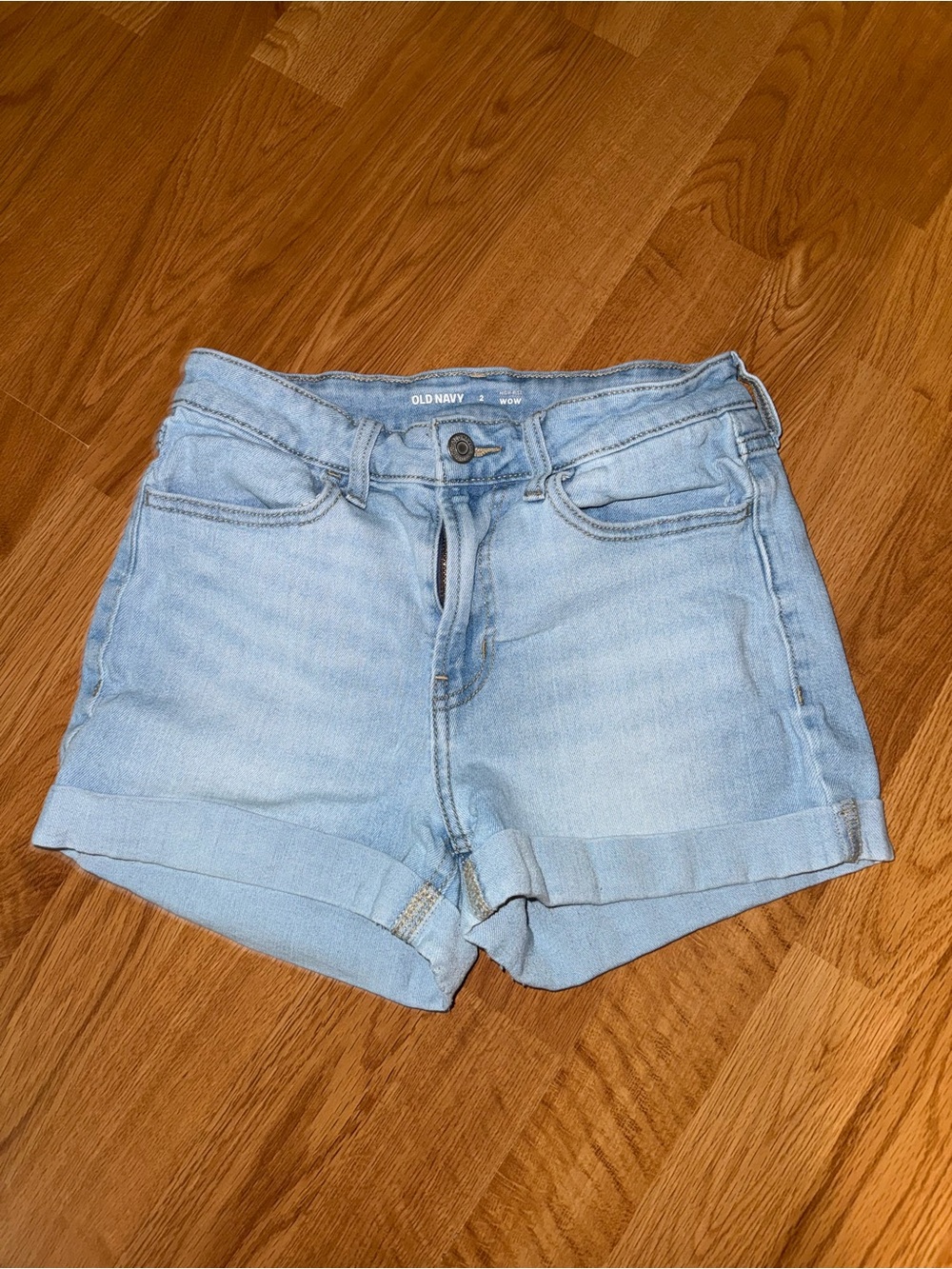 Old Navy Light Wash Denim Roll-Cuff Shorts
